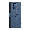 For Motorola Moto G14 PU Genuine Leather Texture Embossed Line Phone Case(Blue)