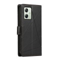 For Motorola Moto G54 PU Genuine Leather Texture Embossed Line Phone Case(Black)