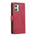 For Motorola Moto G54 PU Genuine Leather Texture Embossed Line Phone Case(Red)