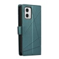 For Motorola Moto G73 PU Genuine Leather Texture Embossed Line Phone Case(Green)