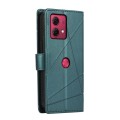 For Motorola Moto G84 PU Genuine Leather Texture Embossed Line Phone Case(Green)