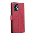 For Motorola Moto G24 PU Genuine Leather Texture Embossed Line Phone Case(Red)