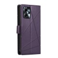 For Motorola Moto G24 PU Genuine Leather Texture Embossed Line Phone Case(Purple)