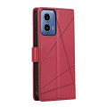 For Motorola Moto G34 PU Genuine Leather Texture Embossed Line Phone Case(Red)
