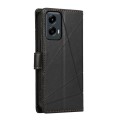 For Motorola Moto G Stylus 5G 2024 PU Genuine Leather Texture Embossed Line Phone Case(Black)