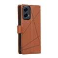 For Motorola Moto G Stylus 5G 2024 PU Genuine Leather Texture Embossed Line Phone Case(Brown)