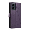 For Motorola Moto G Stylus 5G 2024 PU Genuine Leather Texture Embossed Line Phone Case(Purple)