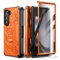 For Samsung Galaxy Z Fold5 5G Armored All-inclusive Shockproof Folding Phone Case(Orange)