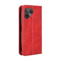 For Fairphone 5 Magnetic Buckle Retro Texture Leather Phone Case(Red)