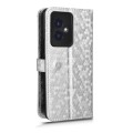 For Honor 100 5G Honeycomb Dot Texture Leather Phone Case(Silver)