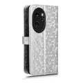 For Honor 100 Pro 5G Honeycomb Dot Texture Leather Phone Case(Silver)
