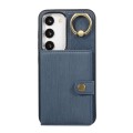 Samsung Galaxy A14 4G / 5G Brushed Texture Wallet Ring Holder Phone Case(Blue)