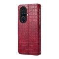 For Huawei nova 11 Pro Denior Crocodile Texture Oil Edge Leather Phone Case(Rose Red)