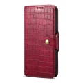 For Huawei P60 Denior Crocodile Texture Oil Edge Leather Phone Case(Rose Red)