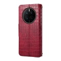 For Huawei Mate 50 Denior Crocodile Texture Oil Edge Leather Phone Case(Rose Red)