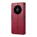 For Huawei Mate 40 Denior Crocodile Texture Oil Edge Leather Phone Case(Rose Red)