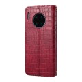 For Huawei Mate 30 Pro Denior Crocodile Texture Oil Edge Leather Phone Case(Rose Red)