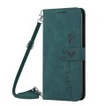 For itel A70 Skin Feel Heart Embossed Leather Phone Case with Long Lanyard(Green)