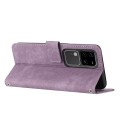 For vivo S18 / S18 Pro Skin Feel Stripe Pattern Leather Phone Case with Lanyard(Purple)