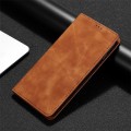 For Motorola Moto G34 5G Skin Feel Magnetic Leather Phone Case(Light Brown)