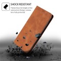 For Motorola Moto G34 5G Skin Feel Magnetic Leather Phone Case(Light Brown)