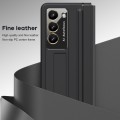 For Samsung Galaxy Z Fold5 5G Leather Texture PU + PC Full Coverage Phone Case(Black)