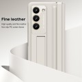 For Samsung Galaxy Z Fold5 5G Leather Texture PU + PC Full Coverage Phone Case(White)