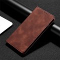 For OPPO Reno11 F 5G Skin Feel Magnetic Leather Phone Case(Dark Brown)