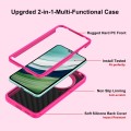 For Huawei Mate 60 Pro/60 Pro+ Wave Pattern 3 in 1 Silicone + PC Phone Case(Hot Pink)