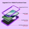 For Huawei Mate 60 Pro/60 Pro+ Wave Pattern 3 in 1 Silicone + PC Phone Case(Purple)