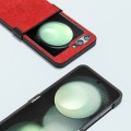 For Samsung Galaxy Z Flip5 ABEEL Hinge Retro Litchi Texture PU Phone Case(Red)