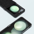 For Samsung Galaxy Z Flip5 ABEEL Hinge Retro Litchi Texture PU Phone Case(Black)