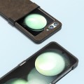 For Samsung Galaxy Z Flip5 ABEEL Hinge Dream Litchi Texture PU Phone Case(Khaki)