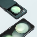 For Samsung Galaxy Z Flip5 ABEEL Hinge Genuine Leather Luolai Series Phone Case(Dark Green)