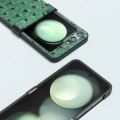 For Samsung Galaxy Z Flip5 ABEEL Hinge Genuine Leather Ostrich Texture Phone Case(Green)