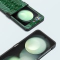 For Samsung Galaxy Z Flip5 ABEEL Hinge Genuine Leather Weilai Series Phone Case(Green)