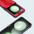 For Samsung Galaxy Z Flip5 ABEEL Hinge Genuine Leather Weilai Series Phone Case(Red)