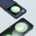 For Samsung Galaxy Z Flip5 ABEEL Hinge Genuine Leather Xiaoya Series Phone Case(Blue)