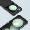 For Samsung Galaxy Z Flip5 ABEEL Hinge Genuine Leather Xiaoya Series Phone Case(Black)