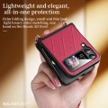For Samsung Galaxy Z Flip3 5G SULADA Elegant Rhombic Texture Folding Phone Case with Lanyard(Red)