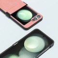 For Samsung Galaxy Z Flip5 ABEEL Three-stage PU Leather Black Edge Phone Case(Pink)