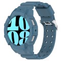 For Samsung Galaxy Watch 6 40mm Armor Silicone Watch Band + Watch Case Set(Blue)