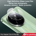 For Xiaomi Civi 4 Pro 5G 2 PCS/Set IMAK HD Glass Rear Camera Lens Film