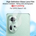 For OPPO Reno11 5G Global 2 PCS/Set IMAK HD Glass Rear Camera Lens Film