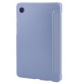 For Samsung Galaxy Tab A9 Tri-fold Holder Flip Horizontal Flip TPU Leather Tablet Case(Lavender Grey