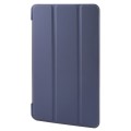 For Samsung Galaxy Tab A9 Tri-fold Holder Flip Horizontal Flip TPU Leather Tablet Case(Dark Blue)