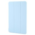 For Samsung Galaxy Tab A9 Tri-fold Holder Flip Horizontal Flip TPU Leather Tablet Case(Sky Blue)