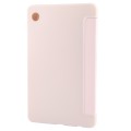For Samsung Galaxy Tab A9 Tri-fold Holder Flip Horizontal Flip TPU Leather Tablet Case(Pink)