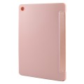 For Samsung Galaxy Tab A9+ Tri-fold Holder Flip Horizontal Flip TPU Leather Tablet Case(Rose Gold)