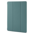 For Samsung Galaxy Tab A9+ Tri-fold Holder Flip Horizontal Flip TPU Leather Tablet Case(Dark Green)